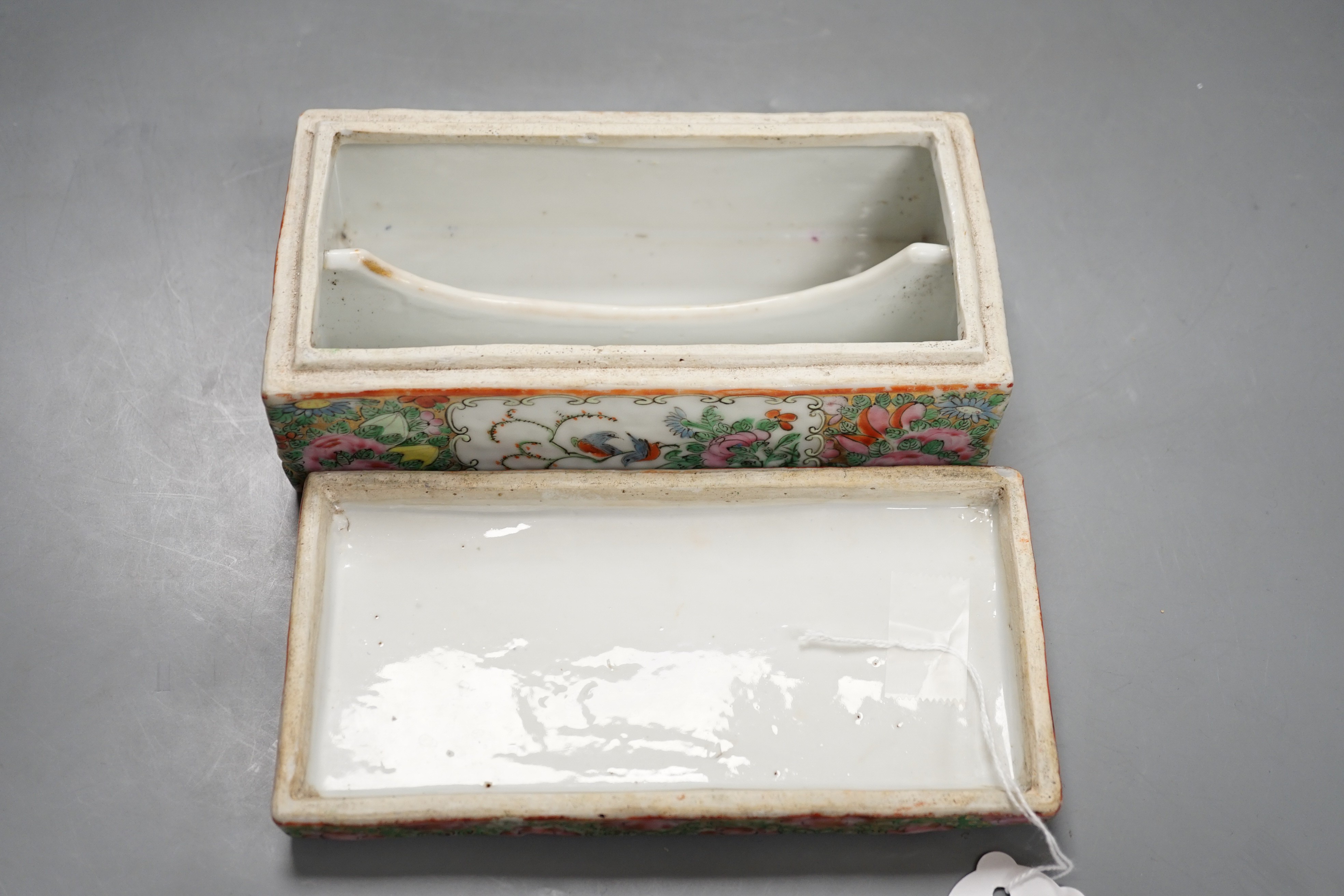 A 19th century Chinese famille rose pen box 18cm